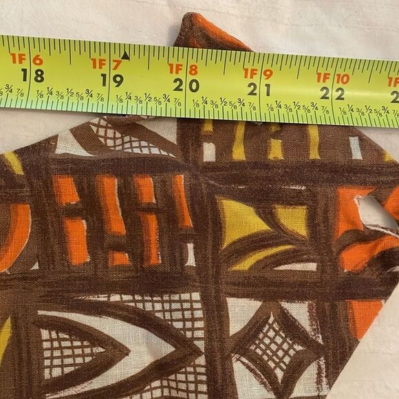 Vintage 1970s Brown Kitchen Bib Apron One Size Pocket Handmade - Picture 8 of 9